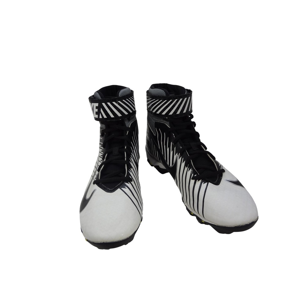 Nike Strike Shark Fastflex Football Cleats Black White Striped High Top Men 10